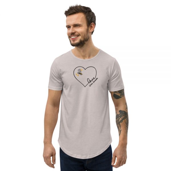 BE LOVE Men's Curved Hem T-Shirt - Image 2