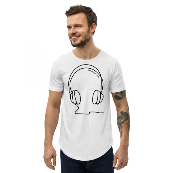 Headphones Men's Curved Hem T-Shirt