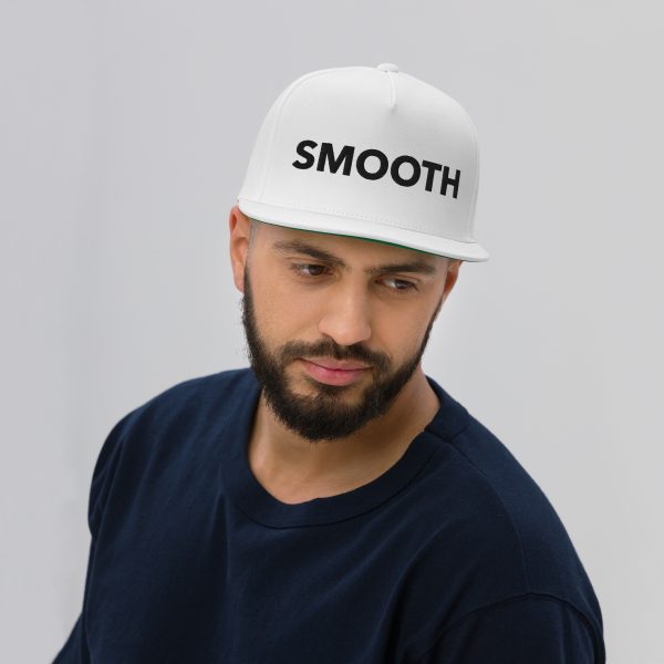 Smooth Logo Blk Flat Bill Cap