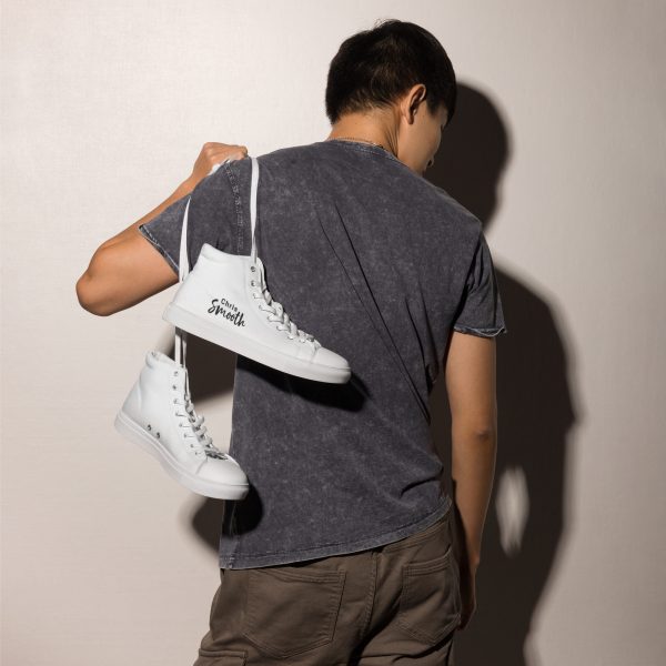 Chris Smooth Men’s high top canvas shoes - Image 2